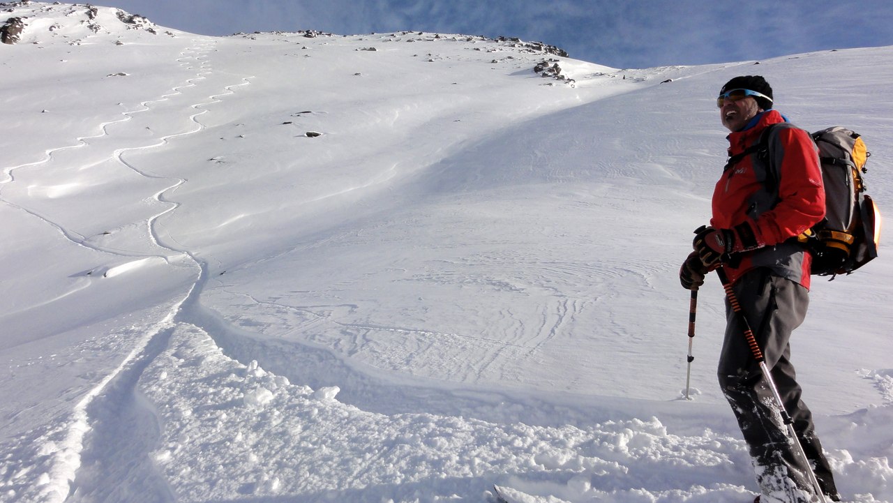 Vévé content : moi aussi ...
Pente au dessus plateau de Bellecombe