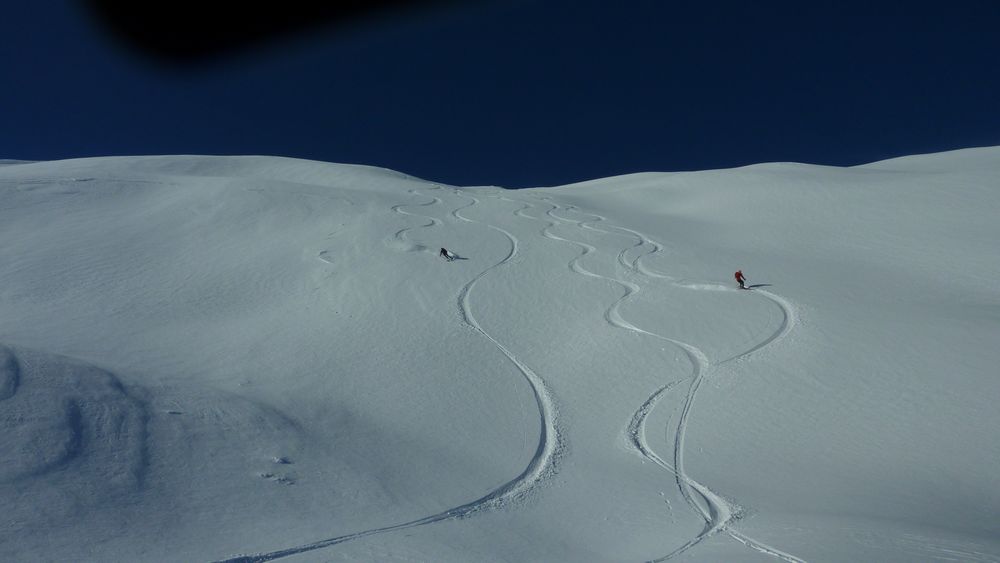 Traces du jour : on a pas gaché la plus belle descente du jour...