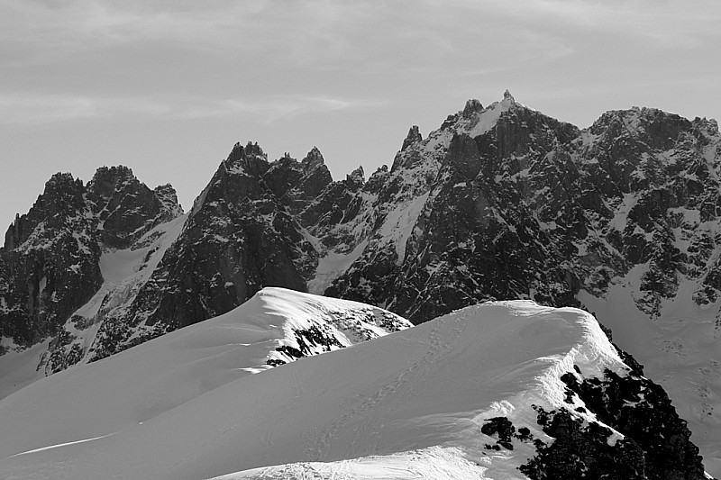 Pointe de Lapaz : Sommet de la pointe et aiguilles de Chamonix