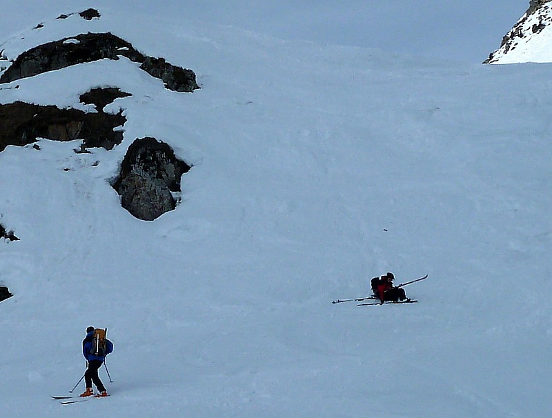 "Chute" de la sortie : Une fin pas très élégante, à cause du ski parait-il.