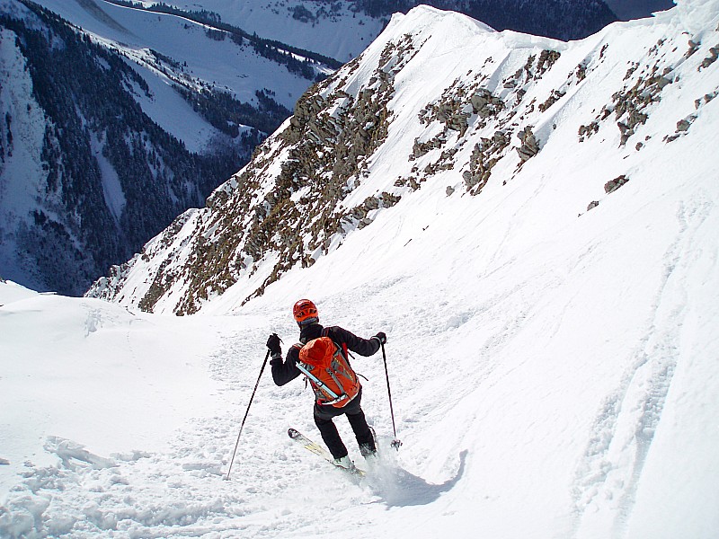 #19 Couloir Pécloz : Neige plus lourde dans le couloir Couloir Pécloz : Neige plus lourde dans le couloir