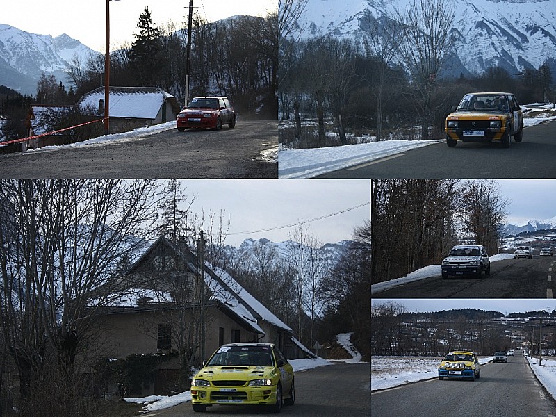 rallye ? : en repartant de Molines, on trouve la route barrée... pour le rallye hivernal local ! on s'enfuit par les petites routes, quand soudain en face de nous, des super 5 GT turbo et autres bolides ! oups, on est sur le circuit ? non, ils sont e