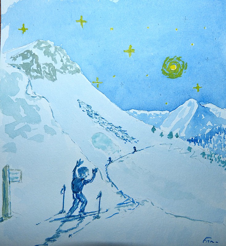 #2 Coulées sous la Cochette : Même de nuit par -3° ça coule.... On se casse... Coulées sous la Cochette : Même de nuit par -3° ça coule.... On se casse...