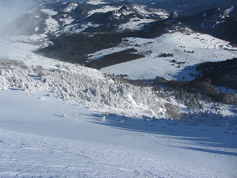 Mézenc : L'entonnoir de départ blindé de neige avec ce flux de Nord.