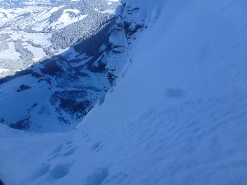 #11 Aiguille croche Face N : plus de difficultés techniques, en sortie de la vire Aiguille croche Face N : plus de difficultés techniques, en sortie de la vire