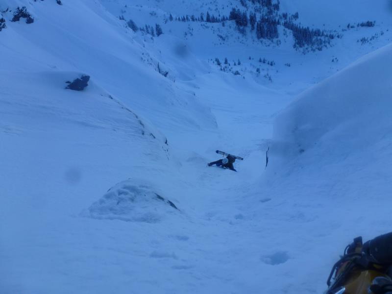 #2 Aiguille croche Face N : 1er ressaut, en neige dure sur glace Aiguille croche Face N : 1er ressaut, en neige dure sur glace