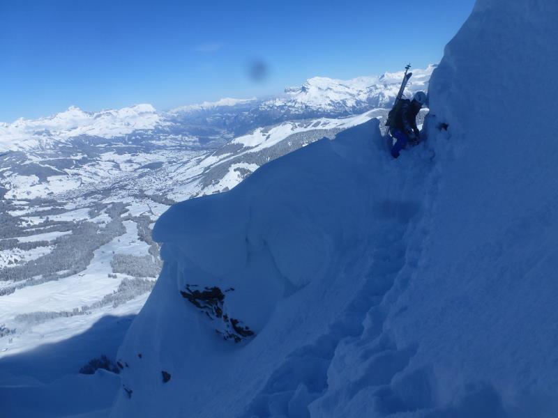 #12 Aiguille croche Face N : passage sanglier, sur le 3ème éperon Aiguille croche Face N : passage sanglier, sur le 3ème éperon