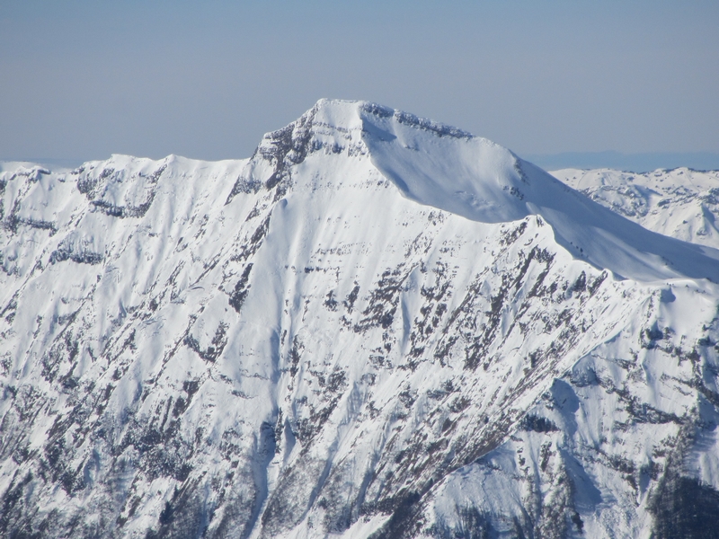 Pointe des Arces : La face un mois plus tôt depuis la Grande Lanche.