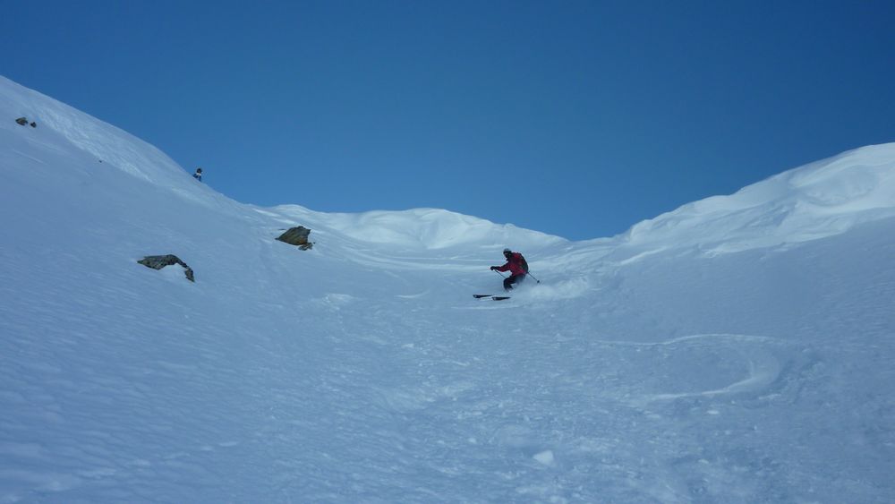#12 Clapierre : 1ers virages dans le haut de la face Nord Clapierre : 1ers virages dans le haut de la face Nord