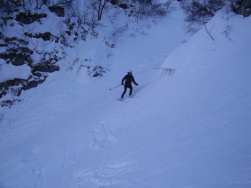 #8 dans le couloir : on voit bien la qualité de neige dans le couloir : on voit bien la qualité de neige