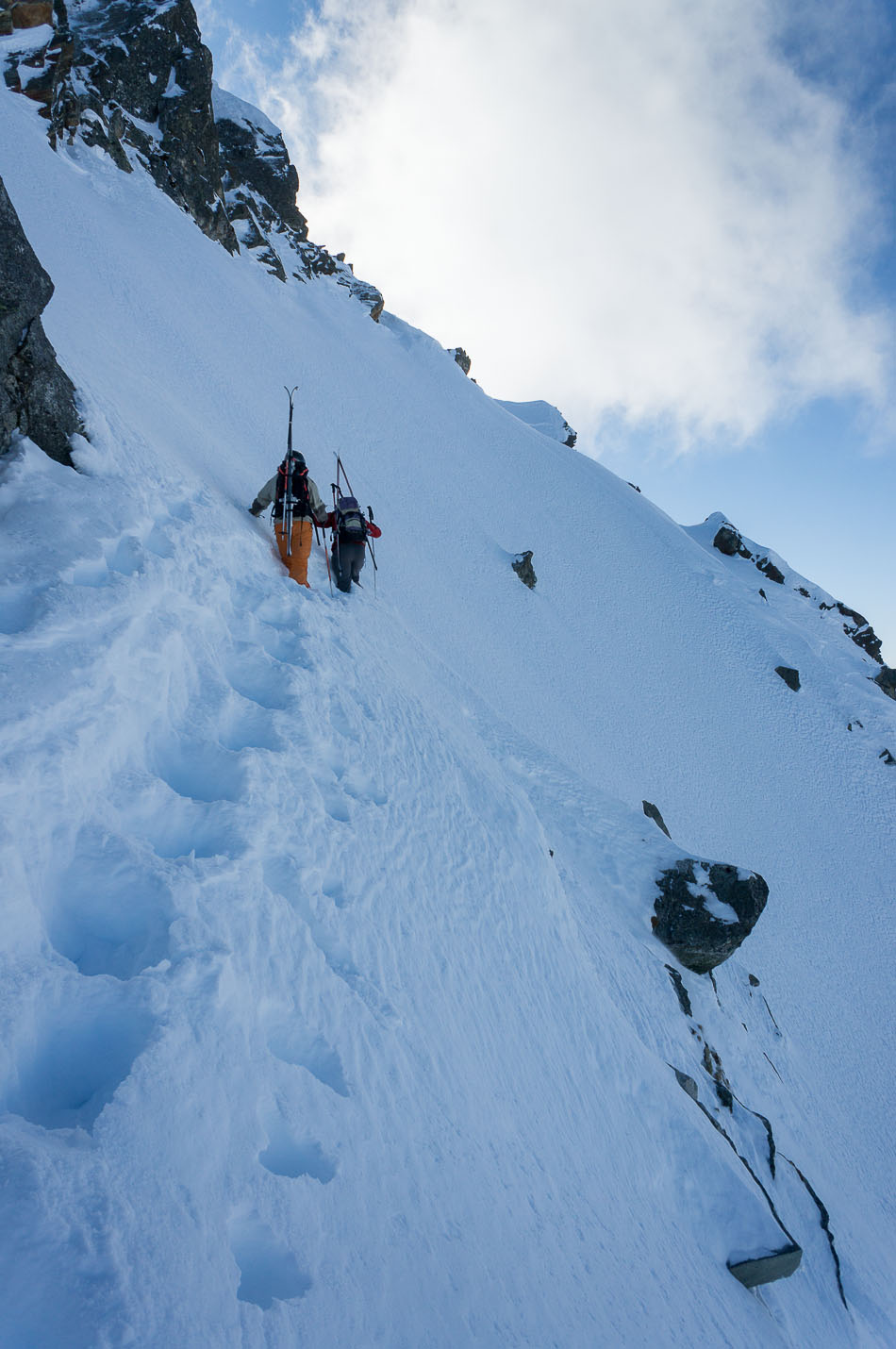 #9 traversée : en direction du couloir sommital traversée : en direction du couloir sommital