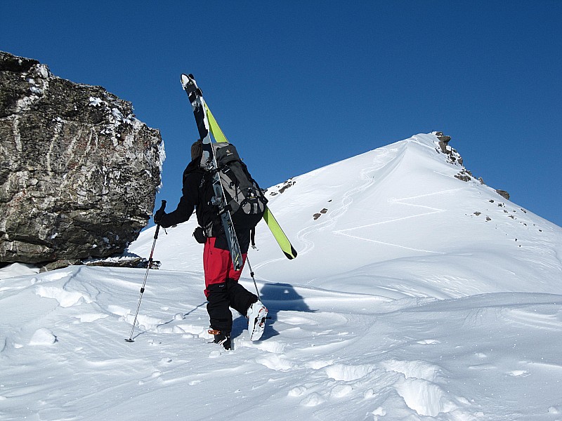 #7 Vue sur le sommet : après le passage en mixte. Vue sur le sommet : après le passage en mixte.