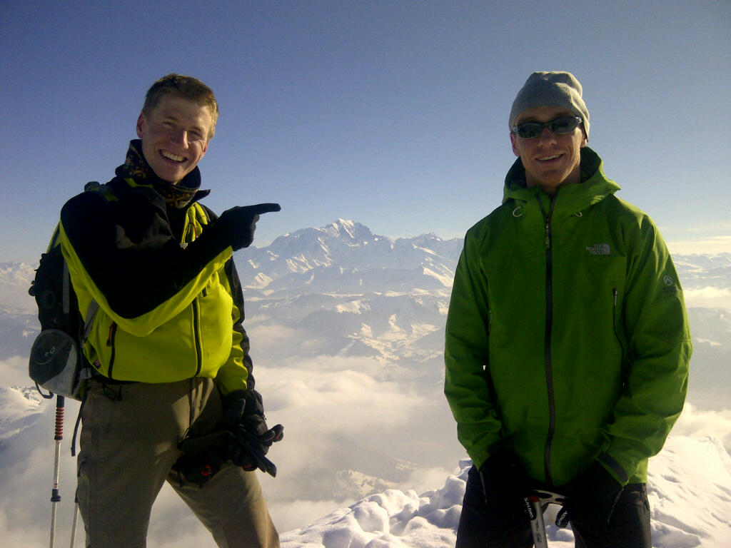 #3 Face NE Charvin : Le Mont Blanc nous salue Face NE Charvin : Le Mont Blanc nous salue