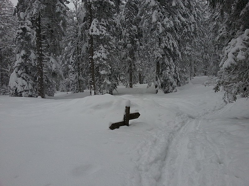 #2 Le panneau sous les flots : Pour montrer la hauteur de neige Le panneau sous les flots : Pour montrer la hauteur de neige
