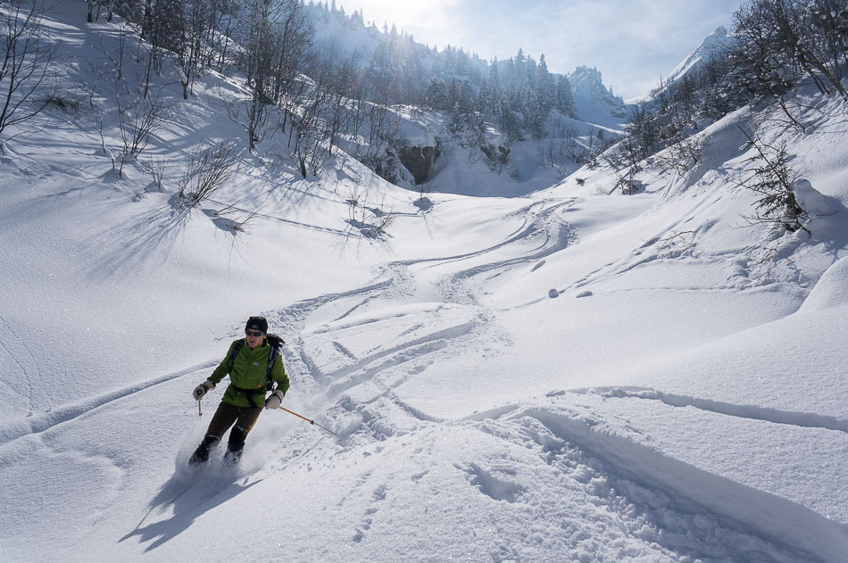 #5 Combe du Planay : Vu les conditions, la boucle en sud vers Banc Plat est abandonnée Combe du Planay : Vu les conditions, la boucle en sud vers Banc Plat est abandonnée