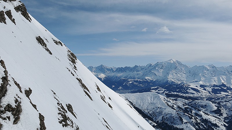 #5 Col S de Torchère : Pentes du départ et Mt-Blanc en toile de fond Col S de Torchère : Pentes du départ et Mt-Blanc en toile de fond