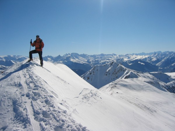 Et les skis sont où ? : Du sommet avec le glacier de la Grande Casse au fond