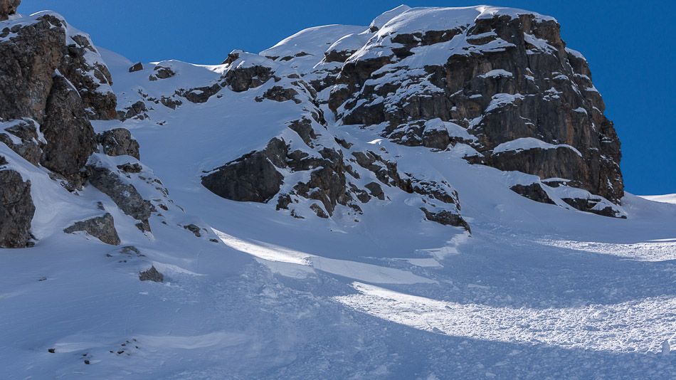 la cassure au sommet : 50cm environ