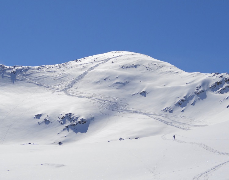 Pico de Bacias : la dernière pente du Bacias : bonne neige !