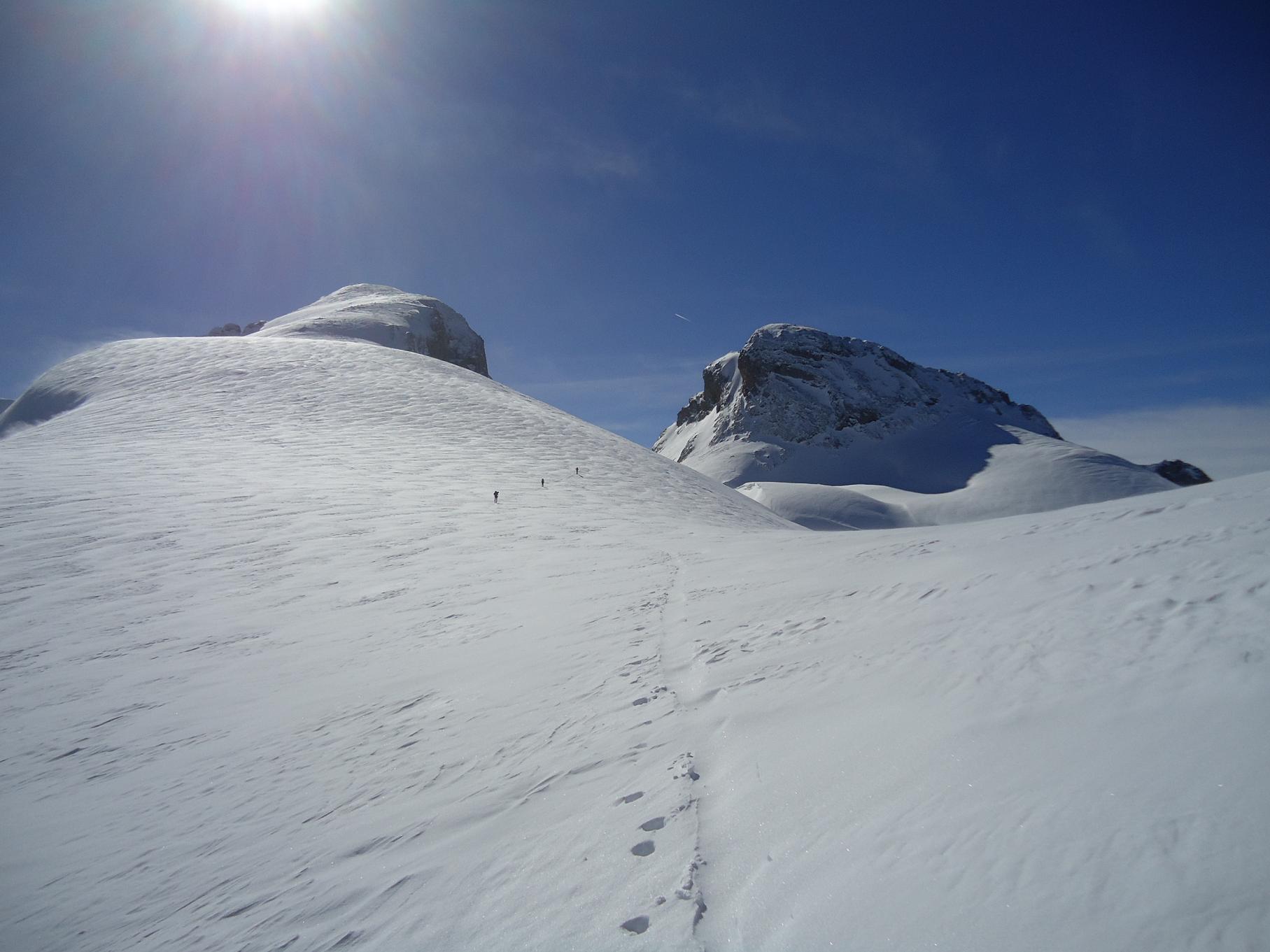 #5 Pointe d Pointe d'Areu : A cet endroit, beaucoup de vent et neige soufflée, on a plongé directement dans la Combe des Nants