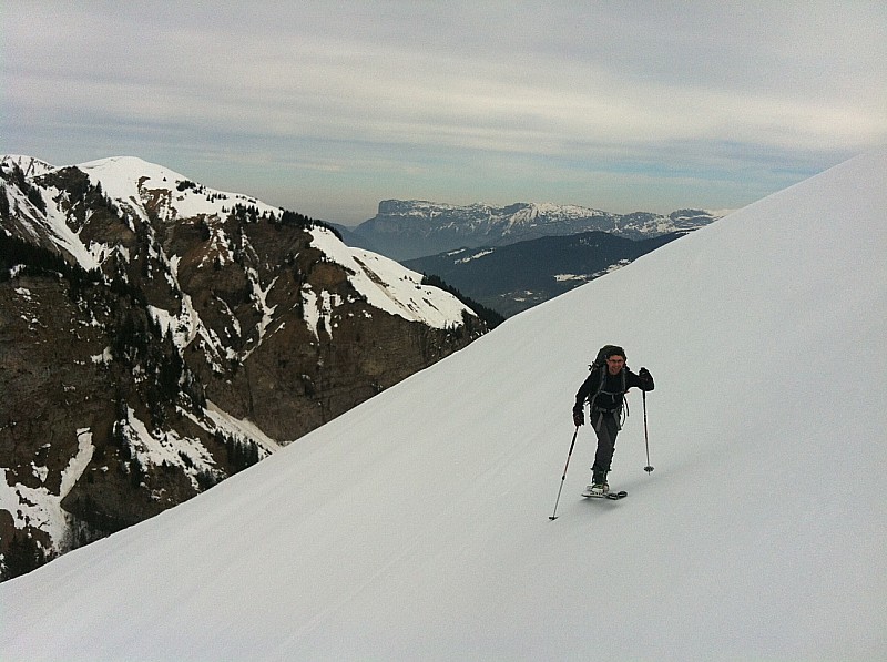 #1 Gael après le chalet de l Gael après le chalet de l'Aulp : pour éviter la coulée gelée d'avalanche