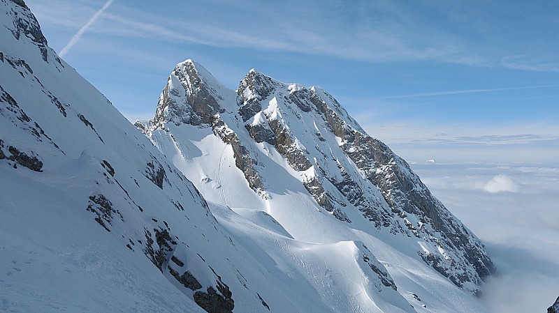 #3 Rampe des clochers : Couloir Combaz, pas skié ce matin Rampe des clochers : Couloir Combaz, pas skié ce matin