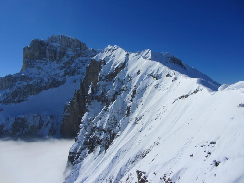 Obiou : Arrivée sur l'arête de Rattier.