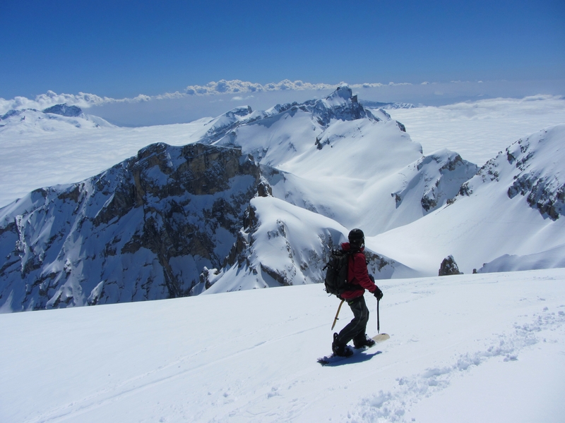 Obiou : Départ à ski/surf du sommet : magique !