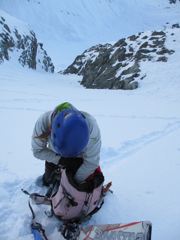 #2 sortie du goulet : Un 1er court passage en crampons. sortie du goulet : Un 1er court passage en crampons.