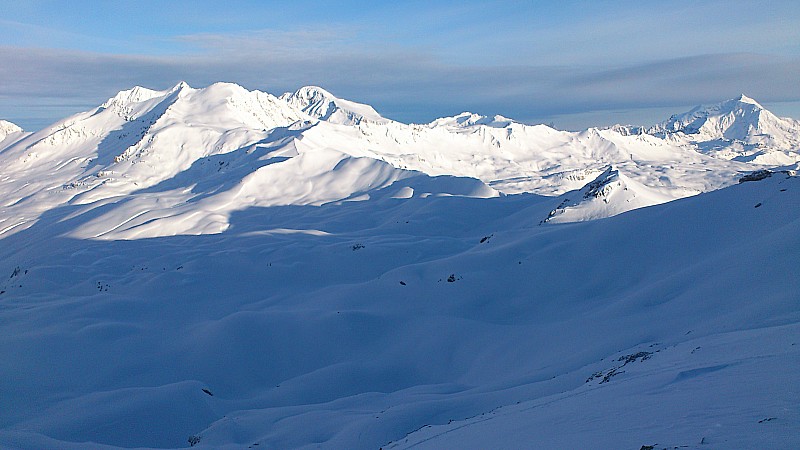#13 Les autres sommets : Et voilà le soleil sur la Grande Motte, la Sana et le Pourri Les autres sommets : Et voilà le soleil sur la Grande Motte, la Sana et le Pourri