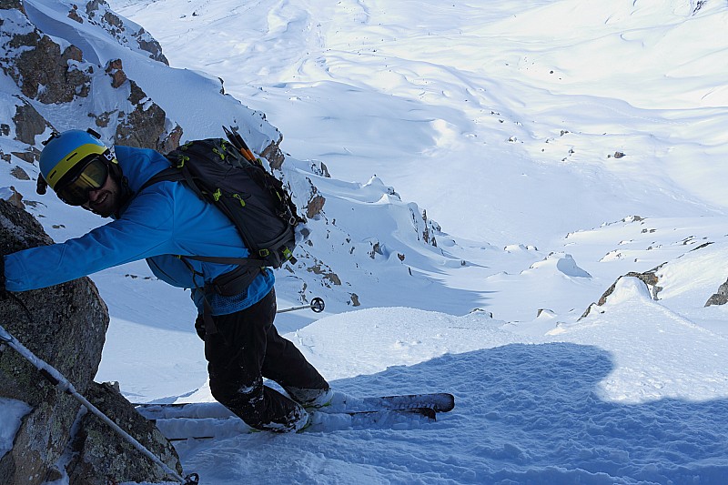 Couloir O Cheval Noir : Au sommet du couloir, on sent que ça va être bon.