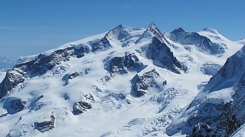 #7 Breithorn : du sommet le Mont Rose avec Silgnalkuppe, Duforspitze, Norden Breithorn : du sommet le Mont Rose avec Silgnalkuppe, Duforspitze, Norden