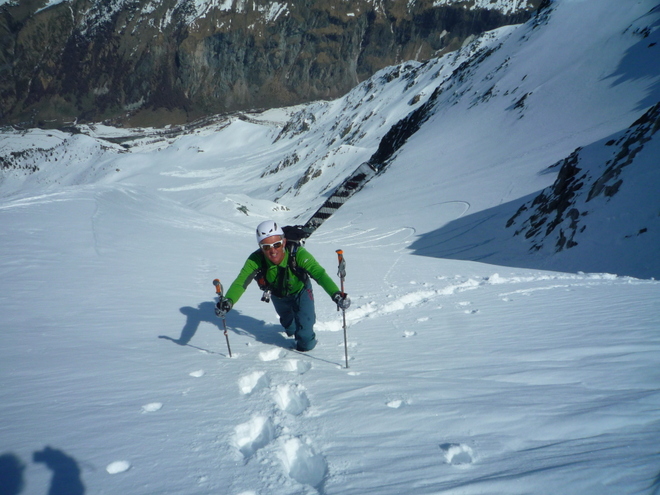 #7 Couloir Pépin : tout sourire car enfin on y est arrivé! Couloir Pépin : tout sourire car enfin on y est arrivé!