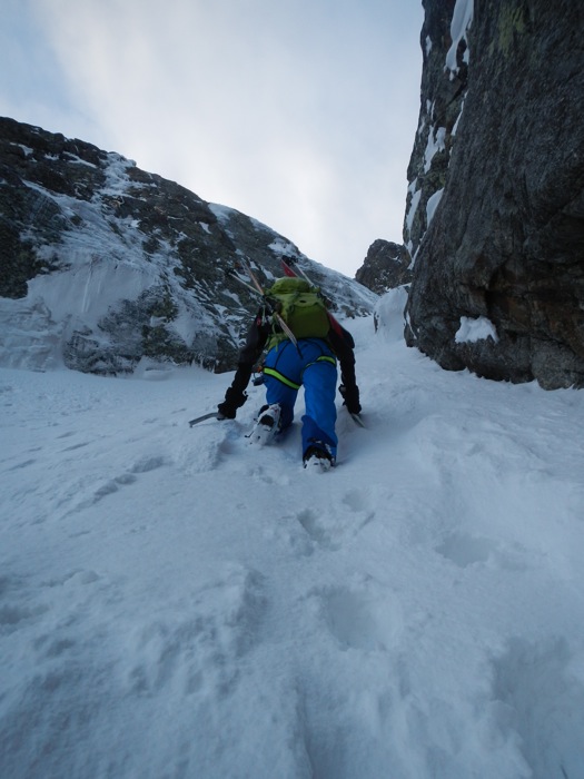 Argentera : Juste avant le petit mur de glace...