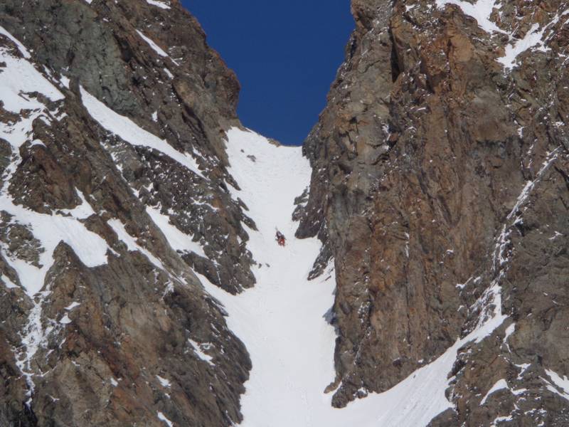 Tour de la Meije : Montée dans le couloir sud de l'Ange