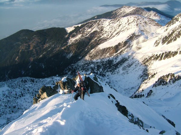 Jib a la sortie du couloir NE : Joli moment de solitude en cette fin d'après midi