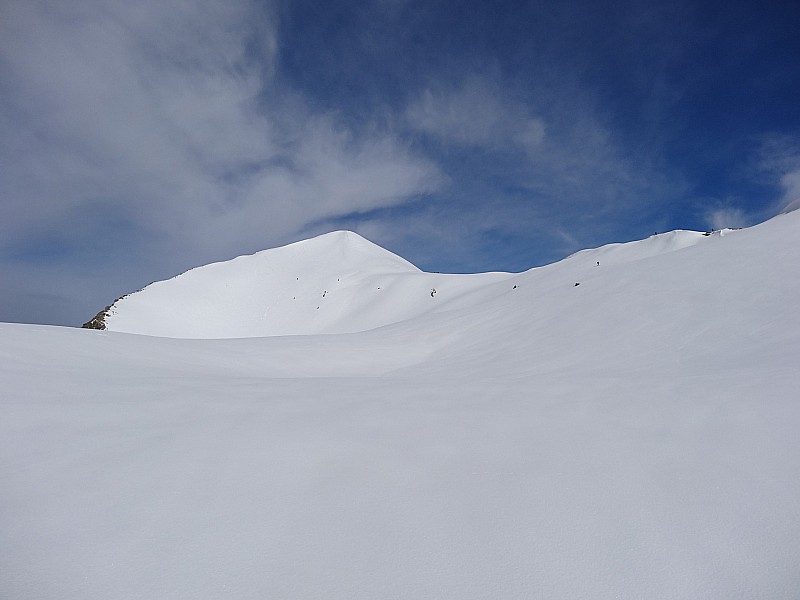 Sommet en vue : Pic blanc bien blanc, skiable sur toutes ses faces.