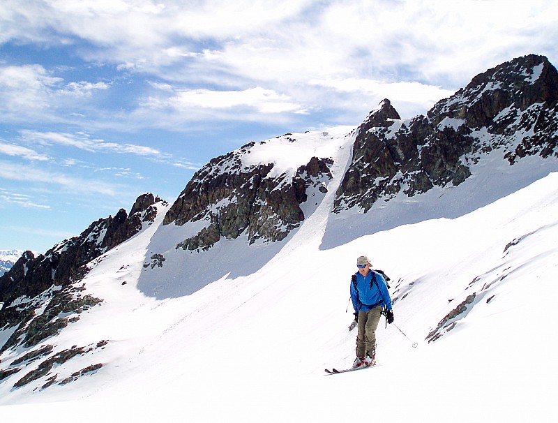 #21 Brèche de l Brèche de l'Argentière : Avec la belle ligne d'arête au fond