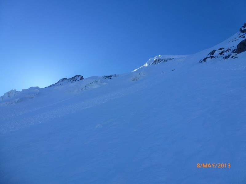 Couloir Covagnet : Passage près de quelques séracs du glacier de Covagnet