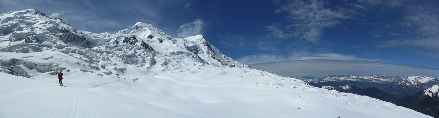 Retour via glacier de bossons : Retour vers le plan de l'aiguille