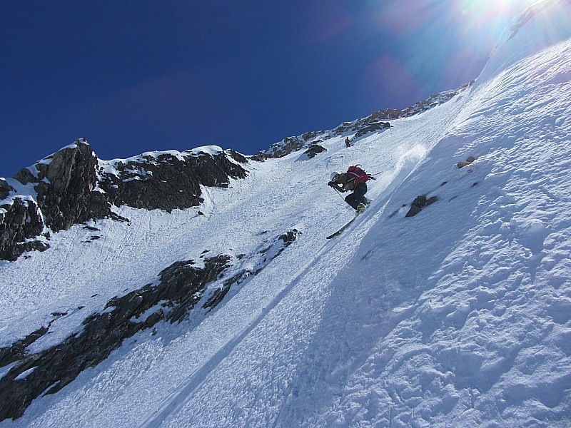 Parrachée : Clément dans la partie haute du couloir.