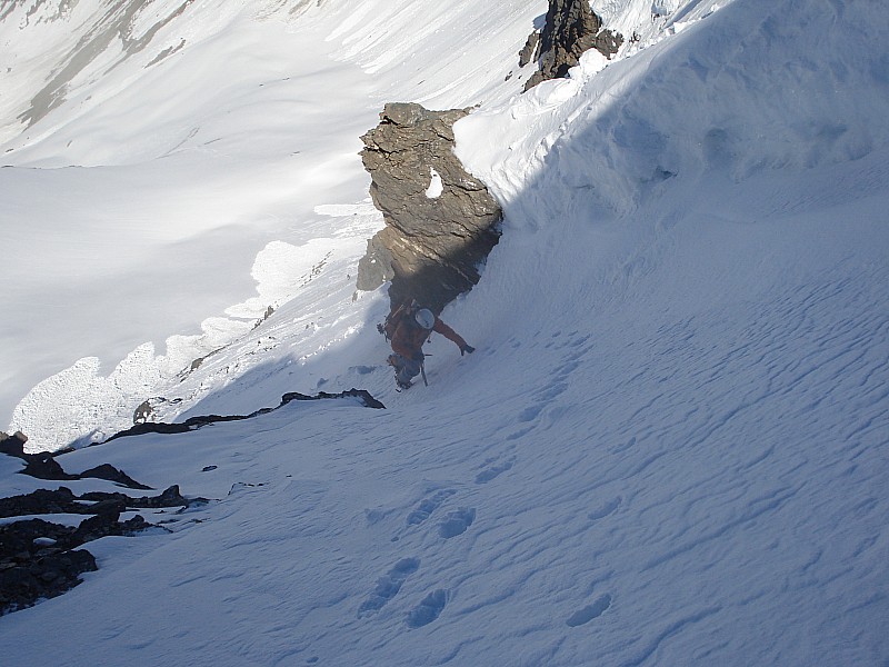#9 gd sassiere : billy couloir de sortie sur le glacier gd sassiere : billy couloir de sortie sur le glacier