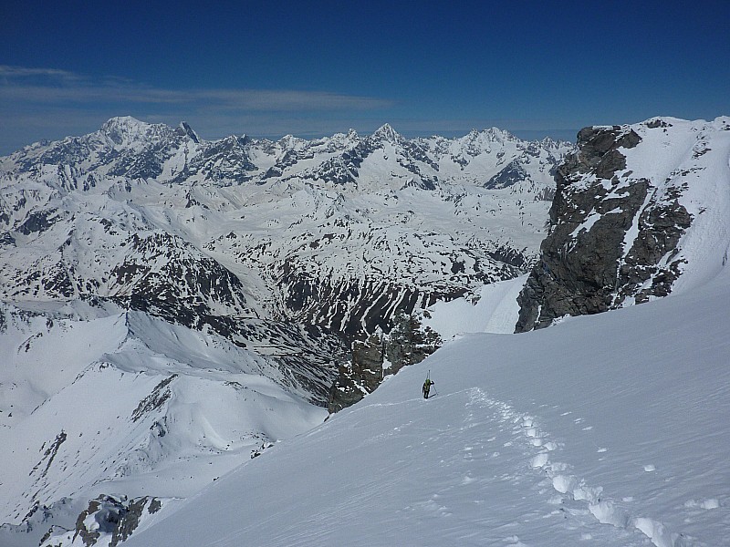 #11 Annibal : Sortie du couloir sur fond de Mont Blanc Annibal : Sortie du couloir sur fond de Mont Blanc