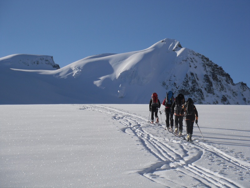 glacier du Mont Miné : en marche pour la Tête Blanche à gauche