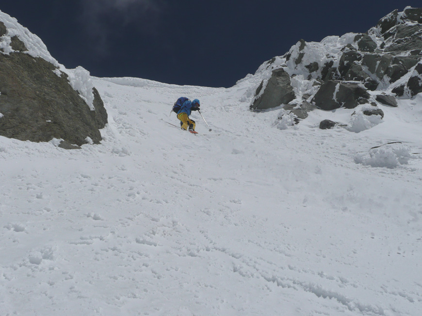 Couloir SW Gébroulaz : Bien raide, le haut de ce couloir !