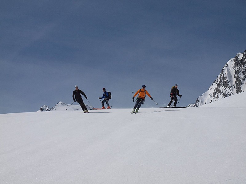 #13 Moquette rase : Descente du Glacier de Gébroulaz en direction du Col du Borgne. Moquette rase : Descente du Glacier de Gébroulaz en direction du Col du Borgne.