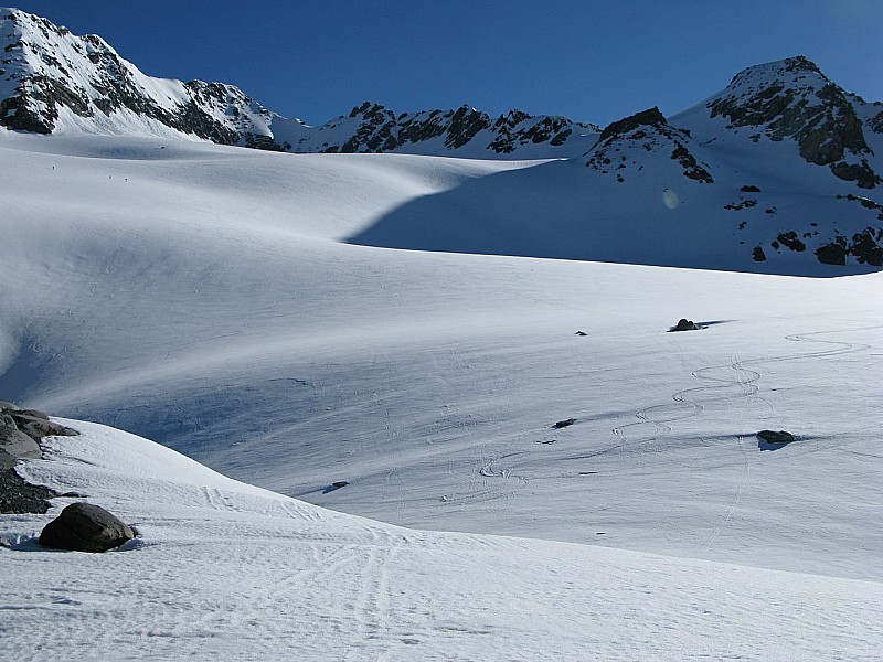 #1 L L'itinéraire de montée : Depuis le col de Thorens, l'itinéraire sur le glacier de Chavière