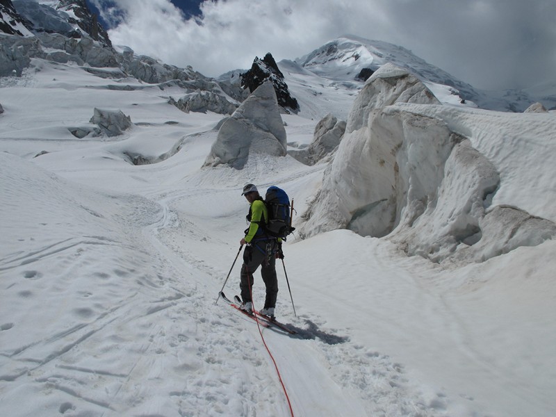 Glacier des Bossons : Didier au niveau de Plan Glacier