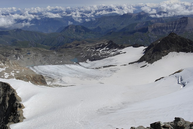 Pano : Etat du glacier de St Sorlin dans son presqu'ensemble