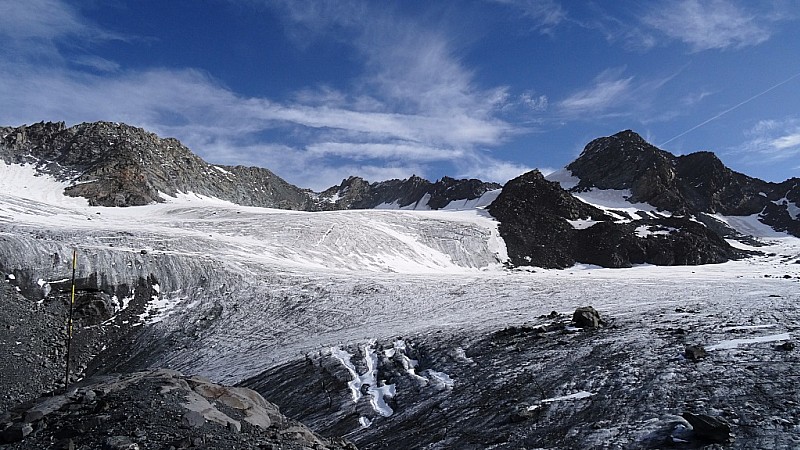 glacier de Chavière : aie elle est ou la neige!